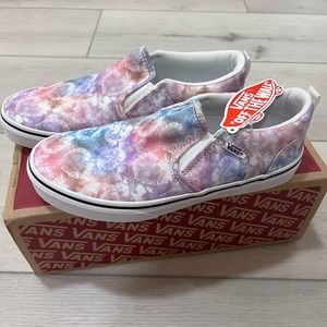 Vans Asher Heart Tie Dye Youth 5 NWT